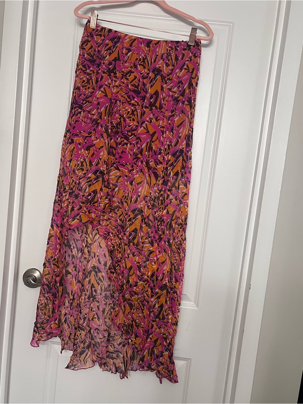Patrizia Pepe Pink and Orange Floral Maxi Skirt - Picture 3 of 8